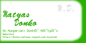 matyas donko business card